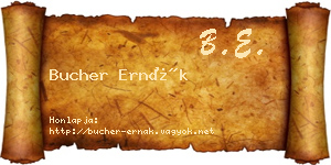 Bucher Ernák névjegykártya
